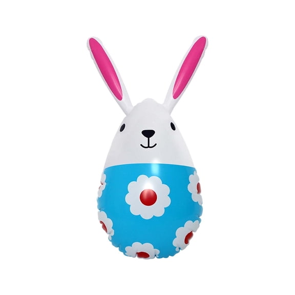 Eqslft Inflatable Easter Yard Decorations ,Inflatable Easter Bunny Peeps Toy & Eggs Rabbit Colorful Blow Up Rabbit Decor Egg Spring Celebration Yard Decorations
