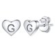 thumbnail image 1 of Pendientes de corazón inicial de Silvora, tachuelas de plata esterlina hipoalergénicas para mujer, diminuta letra G, dijes de oreja, regalo de joyería para cumpleaños, día de la madre, 1 of 8