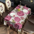 thumbnail image 3 of Pioneer Flower Floral Print Pattern Rectangle Tablecloth 60"x120",Waterproof Polyester Rectangle Table Cloth, Wipeable Spillproof Polyester Tablecloth for Dining, Camping, Indoor and Outdoor, 3 of 6
