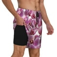 thumbnail image 2 of Gukieu Orchids Flowers Print Men's Double Layer Sports Swim Trunks, Quick Dry Adjustable Waist Swim Shorts Swimwear-X-Large, 2 of 6