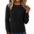 thumbnail image 3 of tarylea Knitted Tops for Women Long Sleeve Crew Neck Sweater Tops Casual Loose Fall Comfy Solid Color Tops, 3 of 6