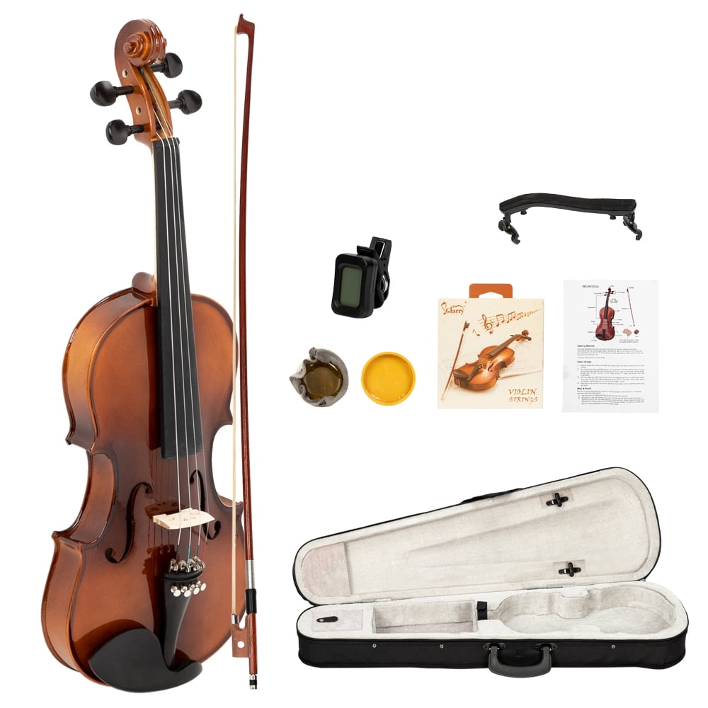Kepooman Glarry GV303 Violin Kit for Beginner Music Lovers, Spruce Top, 4/4 Ebony Fittings, Bright Matte