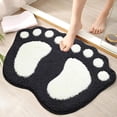 thumbnail image 3 of Spring Door Mat Easter Footprint Shaped Tufted Bath Rug Non Slip Washable Absorbent Quick Dry Black for Entryway Bathroom, 3 of 7