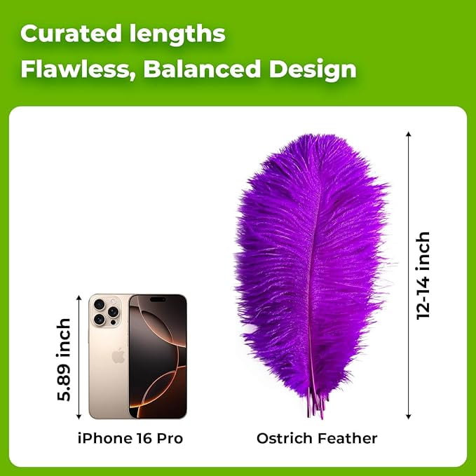Piokio 40 pcs Natural Purple Ostrich Feathers 12-14 inch(30-35 cm) Bulk for Wedding Party Centerpieces and DIY Clothes Decoration, Gatsby Decorations