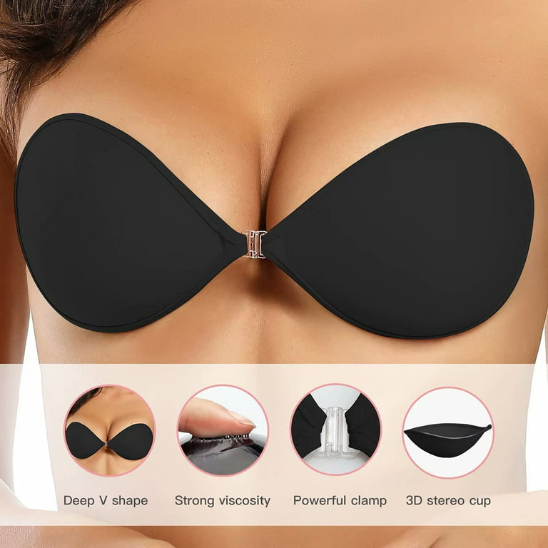 lalaWing Adhesive Bra, Sticky Strapless Fabric Bra Invisible Apply