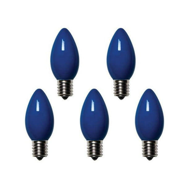Holiday Bright Lights 9761123 C9 Christmas Light Bulbs, Blue, 1 in
