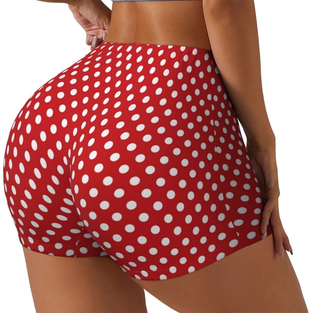 Kdxio Shorts à Pois Rouges pour Femmes Contrôle du Ventre Exercice Élevé Lissage des Fesses Shorts pour Femmes-TTG