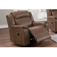 thumbnail image 4 of Living Room Furniture Power Motion Sofa Loveseat w Console Recliner Chair 3pc Reclining Sofa Set Modern Dark Coffee Leatherette, 4 of 10