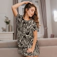 thumbnail image 3 of Hirioo Leopard And Zebra1 for Women’s Nightdress Comfortable Short Sleeve Nightwear Casual Sleep Dress, 3 of 6