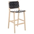 thumbnail image 6 of SAFAVIEH Adah Modern Leather Bar Stool, Black/Natural (22.2 in. W x 22 in. D x 43 in. H), 6 of 12