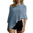 thumbnail image 3 of Feancey Sheer Poncho for Women Trendy Asymmetrical Beach Cover Ups Lightweight See Through Summer Shawl Tops for Swim Vacation Dailywear Sky Blue Free Size, 3 of 9