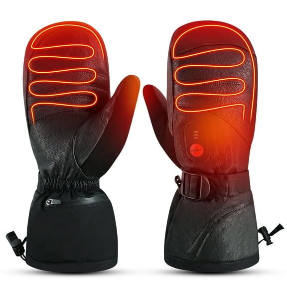 SNOW DEER All Finger Mittens Heated Gloves Touch Phone Waterproof Windproof Battery Electric Heated Skiing Gloves Men Women Thermal