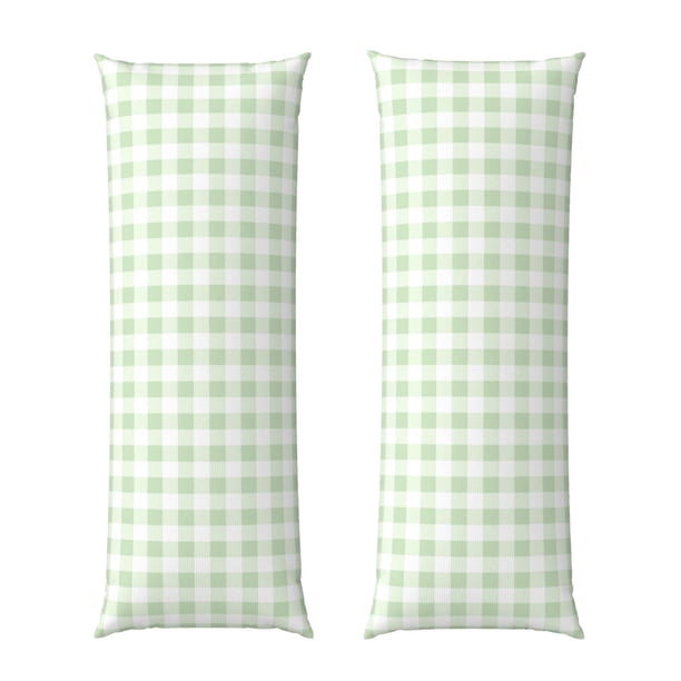 Balery Pistachio Green Checkboard Funda Protectora para Almohada Corporal de Algodón Hipoalergénico con Cierre(55 x 21 pulgadas), Almohadas No Incluidas