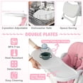 thumbnail image 3 of Babyjoy Baby High Chair Convertible Infant Dining Chair Adjustable Height & Backrest Pink, 3 of 8