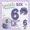 thumbnail image 2 of Birthday Candle Number Purple Glitter Cartoon Creative Party Cake Topper Decoration, Vibrant Numeric Candle for Celebration, Glittering Cake Decor Supplies, 2 of 6