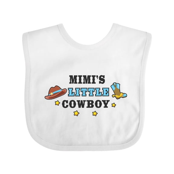 Inktastic Mimis Little Cowboy with Cowboy Hat and Boots Boys Baby Bib