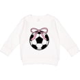 thumbnail image 2 of Inktastic Girls Soccer Ball Coquette Bow Toddler Sweatshirt, 2 of 4