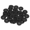 thumbnail image 1 of Unique Bargains Boutons Ronds en Résine Noire à 4 Trous (Lot de 100), 1 of 5