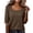 Brown, variant on Summer Tops Women Striped Texture Half Sleeve T-shirt Loose Lightweight Breathable Casual Blouse For Work & Daily Summer Gray S