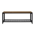 thumbnail image 5 of Walker Edison Industrial Entryway Hall Storage Bench with Lower Mesh Shelf, 48 inch - Rustic Oak, 5 of 5