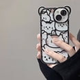 thumbnail image 5 of Funda de teléfono con cordón para iPhone, carcasa de TPU suave con diseño de gato de dibujos animados para modelos 14, 13, 11, 12, 16 Pro Max, XS, X, XR, 8, 7, 15, 14 Plus, 5 of 5