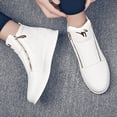 thumbnail image 4 of High-top Double-zipper Sports Casual Sneakers, Trendy British-style Versatile Casual Shoes, 4 of 9
