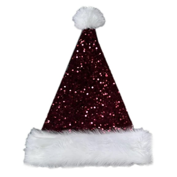Christmas Santa Hat with Full Sequins for Christmas Festival Party New Year Headwear Santa Costume Accessory Gift