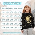 thumbnail image 7 of Xoenoiee Sun Moon Star Print Girls Sweatshirt Lightweight Crewneck Pullover Long Sleeve Top Shirts with Side Slits for Running Hiking Workout, 11-12 Years, 7 of 7