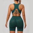 thumbnail image 3 of RFQWOVSR Women 2 Piece Cross Back Workout Set High Support Sports Bra with High Waist Peach Hip Shorts Yoga Outfit M, 3 of 6