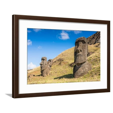 Isla De Pascua Moaia at Rapa Nui National Park, Easter Island (Isla De Pascua), Chile. Unesco World Heritage Framed Print Wall Art By Anton_Ivanov ()