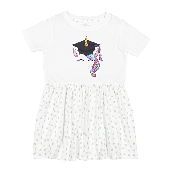 Inktastic Graduation Cap Unicorn Girls Toddler Dress