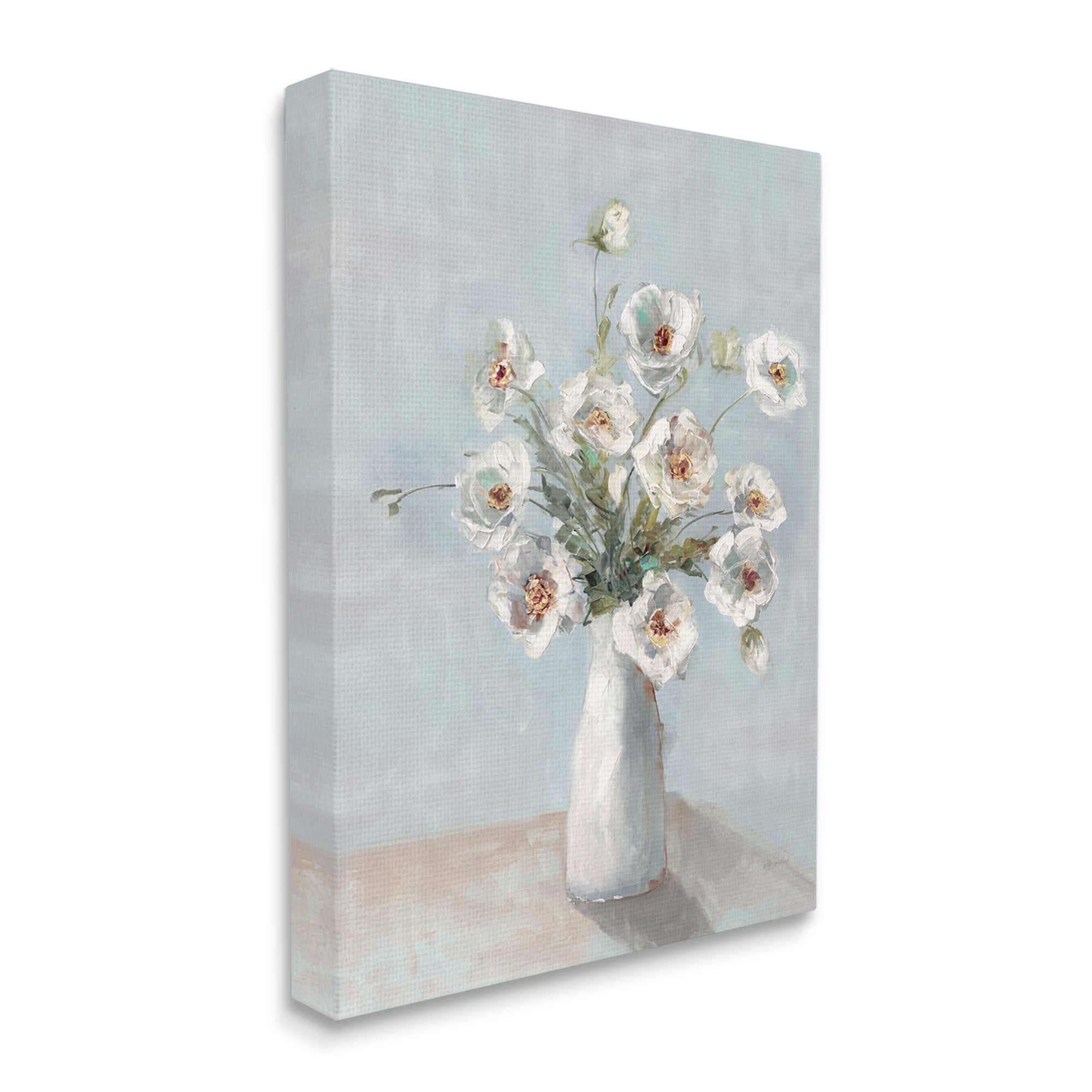 Stupell Industries Traditional White Blooms Botanical & Floral Painting Gallery Wrapped Canvas Art Print Wall Art, 16 x 20