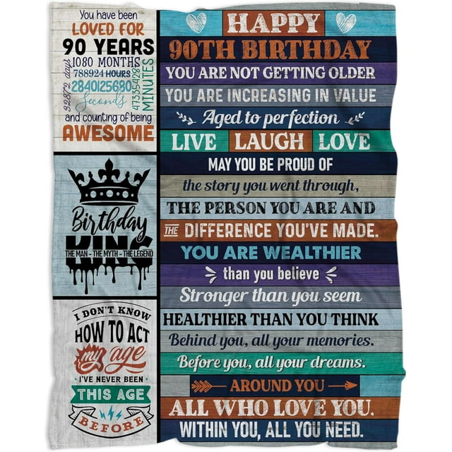 LHSHID 100th Birthday Gifts for Women 100th Birthday Blanket 100 Year Old Birthday Gifts for Granma Mom Wife Sister Birthday Gifts for Women Happy 100th Birthday Party Decorations 50x60in