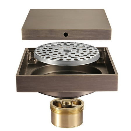 

Bronze Green Square Brass Shower Drain with 10x10cm Gutter Floor Siphon & ABS Deodorizer Style 1