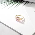 thumbnail image 4 of Gem Stone King 2.04 Ct Peach Simulated Morganite White Topaz 18K Yellow Gold Plated Silver Ring, 4 of 5