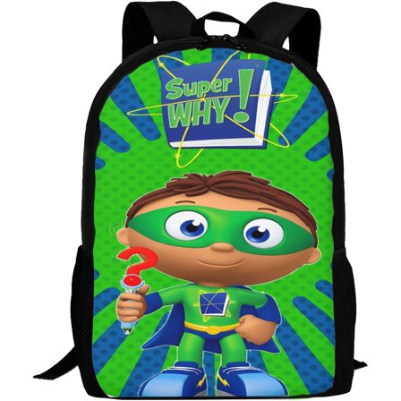 Cartoon Backpacks Super Anime Why! Adjustable Funny Laptop Backpack Double Shoulder Bag for Women Men Climbing Shopping Work
