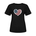 thumbnail image 3 of Camisetas de Manga Corta para las Mujeres Día de la Independencia Impresión Básica Camiseta de Verano, Cuello Redondo Casual Camiseta Blusa, 3 of 4