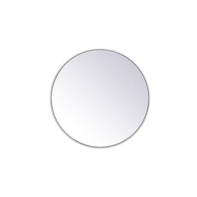 Elegant Decor MR4034WH 28 in. Metal Frame Round Mirror, White