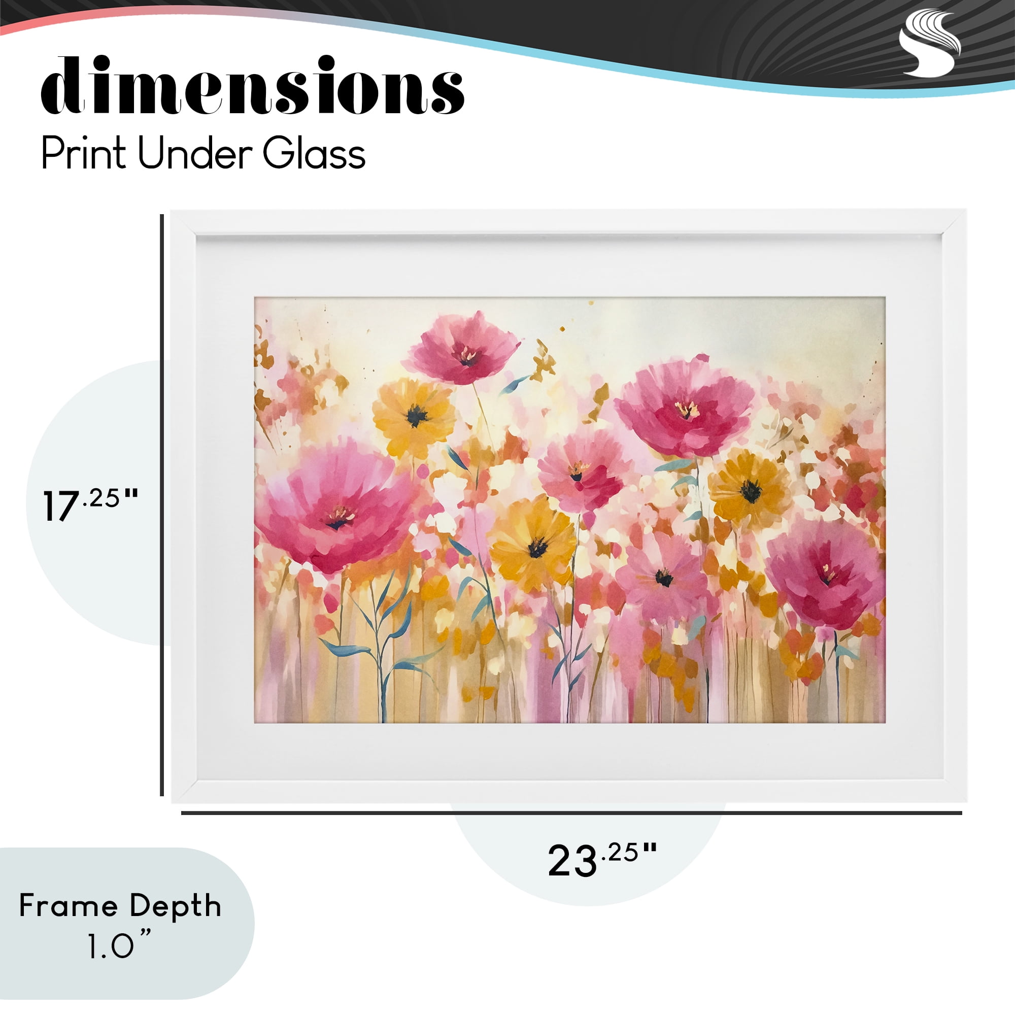 Stupell Industries Blooming Whimsy Pink & Yellow White Framed Print Under Glass, design by Andrea Haase
