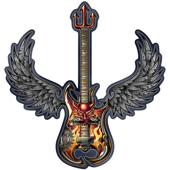 Rock And Roll Guitar Novelty Sign | Indoor/Outdoor | Funny Home Décor for Garages, Living Rooms, Bedroom, Offices | SignMission personalized gift Wall Plaque Decoration