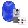 thumbnail image 3 of EmaxDesign Wigs 28 Inch Cosplay Wig For Women With Wig Cap and Comb (Dark Blue), 3 of 6