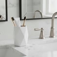 thumbnail image 2 of Evideco French Home Goods Diamond  White Modern Asian Zen Stoneware Bathroom Tumblers, 2 of 7