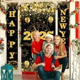 thumbnail image 7 of 3 Pack 2026 Happy New Year Door Banner Set Decorations, Black and Gold Happy New Year Door Banner for Front Door New Year Eve Party Supplies Decor Porch Sign Outdoor Indoor Photography Backdrop, 7 of 7