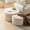 Beige, variant on QuzyAor 32"+24" Nesting Coffee Table Set of 2, Corduroy Upholstered Round Ottoman, Modern Side End Table, No Assembly Required for Living Room Apartment, Gray