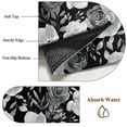 thumbnail image 6 of Black Flowers Round Area Rug 4 FT, Non Slip Indoor Outdoor Rug, Watercolor Vintage Floral Leaves Country Washable Soft Circular Carpet Non-Shedding Floor Mat for Coffee Table Nursery Foyer Balcony, 6 of 8