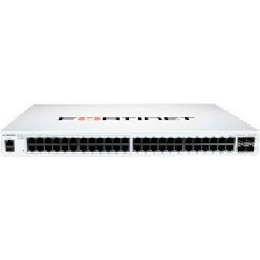 Fortinet FortiSwitch 100 FS-148F-POE Ethernet Switch - 48 Ports - Manageable - 2 Layer Supported - Modular - 476.30 W Power Consumption - 370 W PoE Budget - Optical Fiber, Twisted Pair - PoE Ports ...
