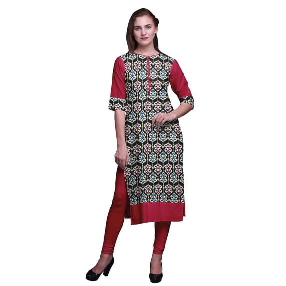 Bimba Printed Women Straight Kurti Summer Wear Ladies Ethnic Kurta Tunic
