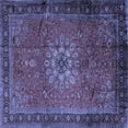 thumbnail image 1 of Ahgly Company Machine Washable Indoor Square Medallion Blue Traditional Area Rugs, 7' Square, 1 of 4