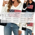 thumbnail image 3 of Zylanna Women's Knit Pullover, Long Sleeve V Neck American Flag Jacquard Warm Loose Fit Casual Sweater for Daily Wear Black, 3 of 7