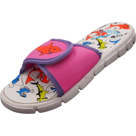 

NORTY Boy s Girl s Unisex Slide Strap Sports Shower Beach Pool Sandal - Runs One Size Small 40704-13MUSLittleKid Pink